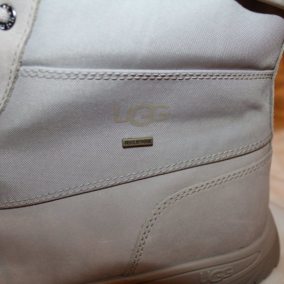 NEW UGG MEN\'S BUTTER‎ WATERPROOF LEATHER SHEARLING SNOW WINTER BOOTS PUTTY GRAY main image 4